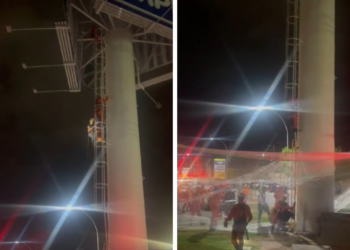 Após 14 horas, homem é resgatado de caixa d’água em supermercado de Várzea Grande