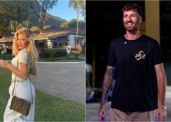 Karoline Lima e Léo Pereira almoçam juntos