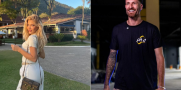 Karoline Lima e Léo Pereira almoçam juntos