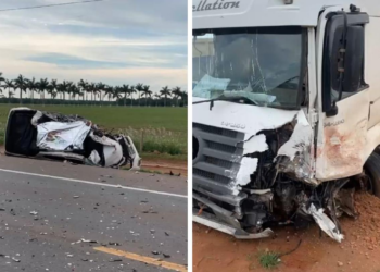 Motorista morre em acidente entre Strada e caminhão na BR-163 em Sorriso