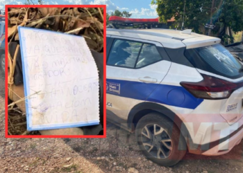 Facção deixou bilhete após executar suspeitos de sequestro em Sinop