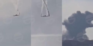 Vídeo mostra avião militar se desintegrando no ar antes de cair na Geórgia