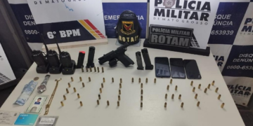 Faccionados são presos pela Polícia com pistola e munições em Cáceres