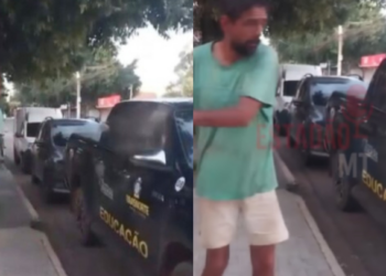 Vídeo flagra morador de rua destruindo Hilux da Prefeitura de Brasnorte