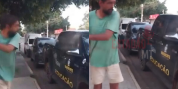 Vídeo flagra morador de rua destruindo Hilux da Prefeitura de Brasnorte