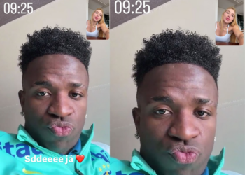 De volta ao Brasil, Virginia mostra chamada de vídeo com Vini Jr. e declara: “Saudade”