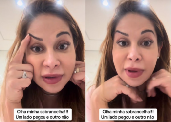 Maíra Cardi se desespera após botox deixar sobrancelhas tortas