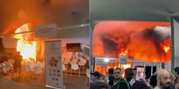 Vídeo mostra momento do começo do fogo em pavilhão na COP30; veja