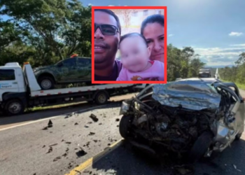 Casal e bebê de 9 meses morrem em acidente na BR-070