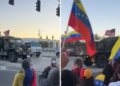 É #FAKE que vídeo mostre caminhão militar com bandeira americana na Venezuela; cena ocorreu em janeiro nos EUA