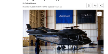 Imprensa internacional repercute 1º voo do carro voador da Embraer, feito no interior de SP