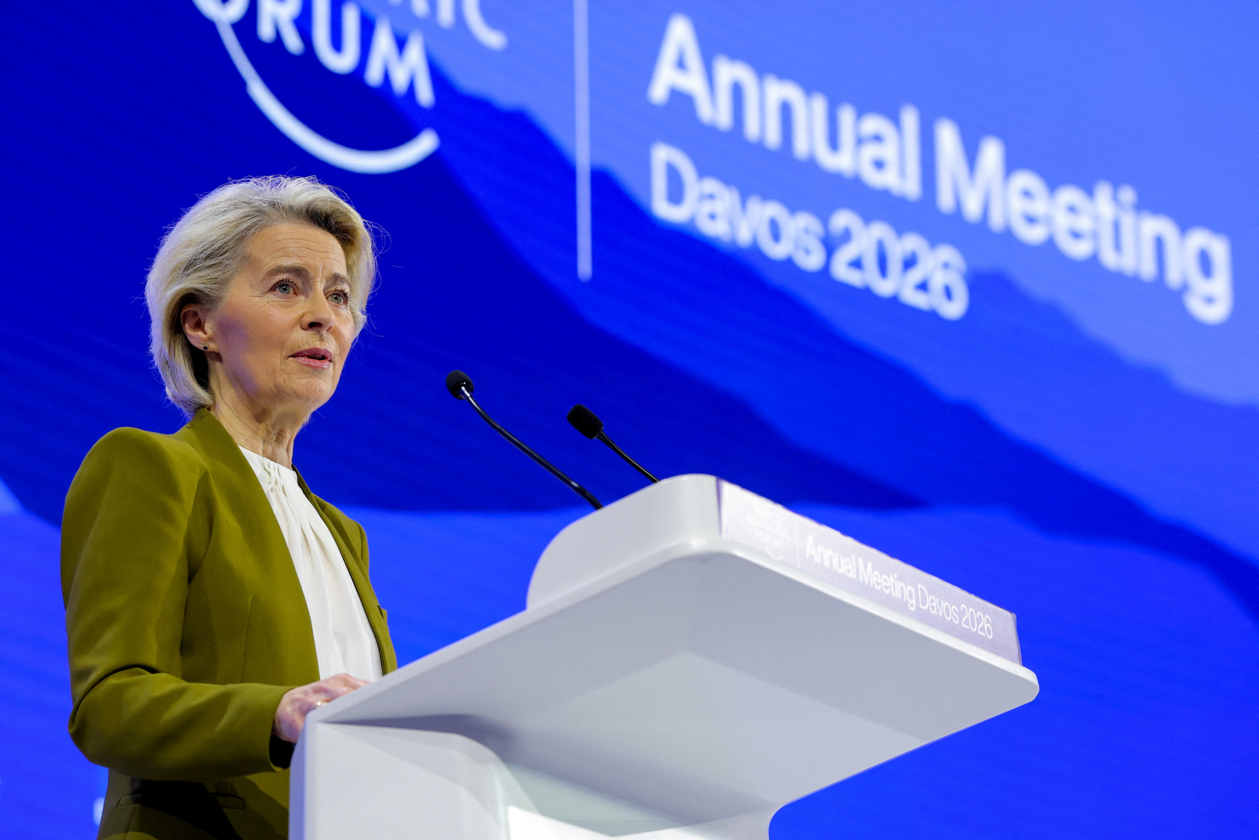 Em Davos, von der Leyen afirma que tarifas dos EUA são um “erro” e defende a soberania da Groenlândia