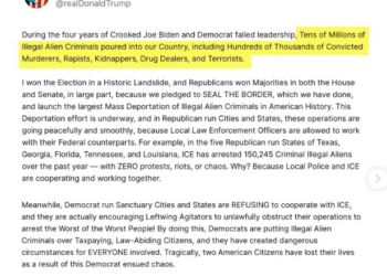 Trump culpa 'caos' democrata pelas mortes de dois americanos por agentes federais