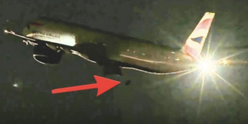 VÍDEO: Pneu de avião da British Airways cai do trem de pouso logo após decolagem em Las Vegas