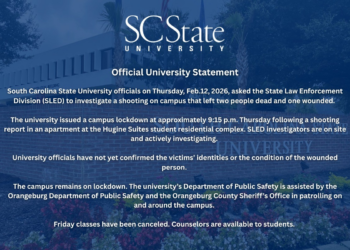 Ataque a tiros na Universidade Estadual da Carolina do Sul deixa dois mortos e um ferido