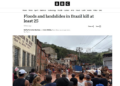 'Devastação no Brasil': tragédia em MG após chuvas torrenciais repercute na imprensa mundial