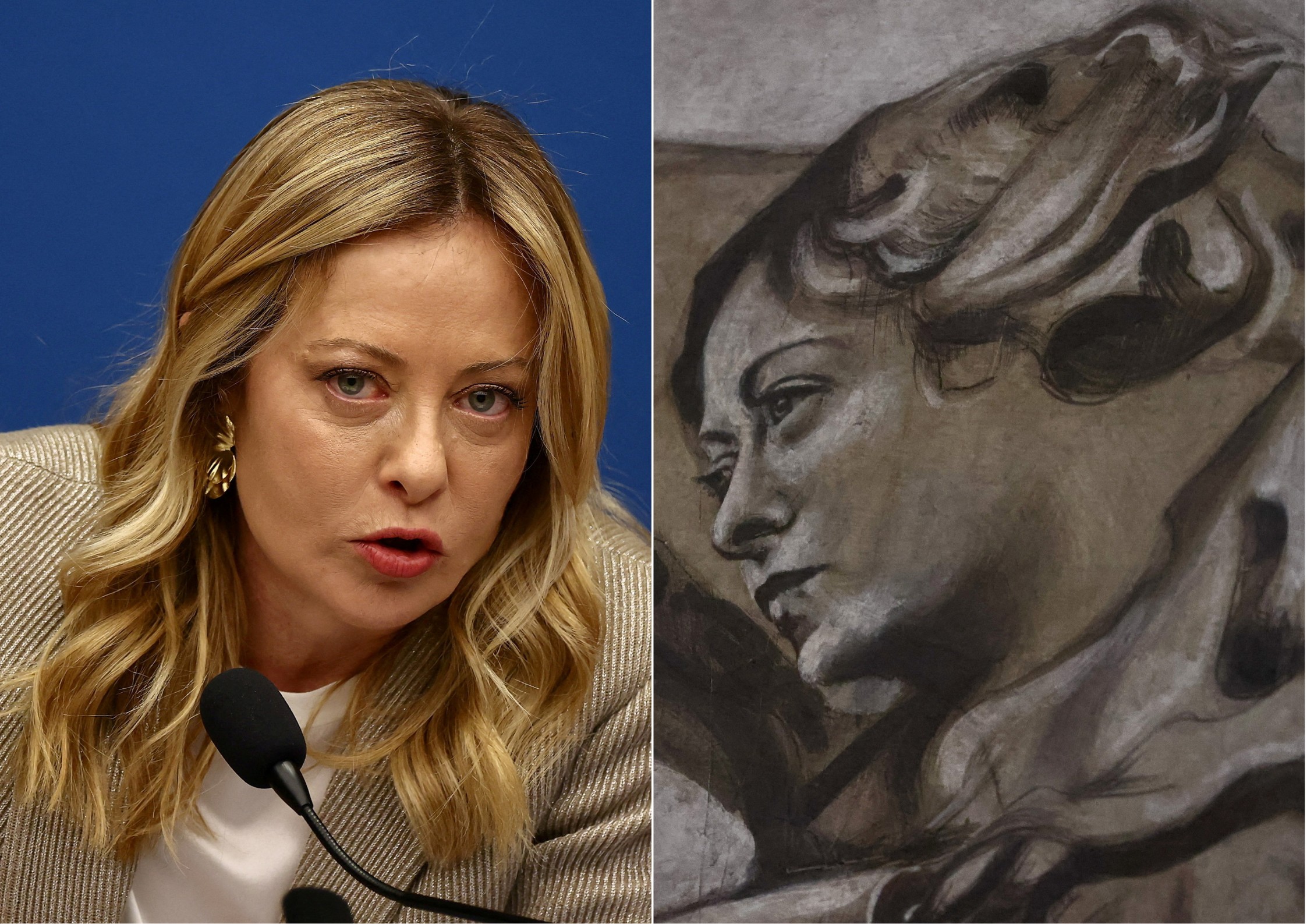 Pintor italiano admite ter criado anjo com cara de Giorgia Meloni, e terá que refazer após denúncia; compare