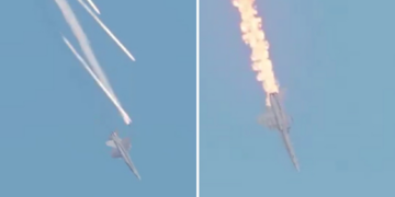 É #FAKE que vídeo mostre avião militar dos EUA fugindo de mísseis do Irã; trata-se de simulação por computador