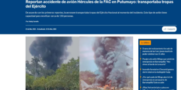 Avião militar cai na Colômbia; mais de 100 soldados estavam a bordo, diz imprensa