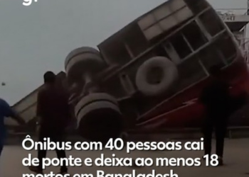Ônibus com 40 passageiros cai em rio em Bangladesh e deixa 24 mortos; veja o vídeo