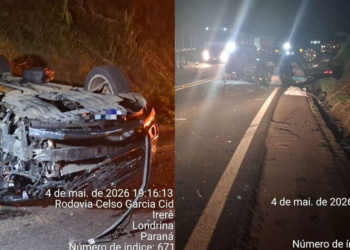 Motorista morre após carro bater em carreta e capotar na PR-445