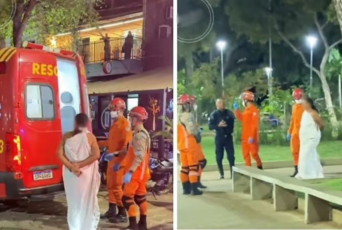 Mulher fica pelada para tomar banho em chafariz de praça em Cáceres