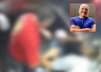 Ex-policial filmado espancando idoso em elevador alega que vizinho “se esfregou” nele