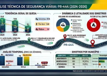 Arapongas concentra 57% dos acidentes e mais da metade das mortes na PR-444