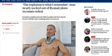 Homem que foi parcialmente sugado para fora de avião diz que sobreviveu por milagre: 'Tenho sorte'